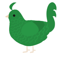 A viridian chicken with a lace pattern