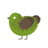 A chartreuse and bark chicken with a half-lace pattern
