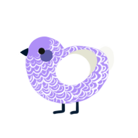 Lilac, a lilac and white chicken with a double-lace pattern