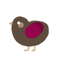 A bark and maroon chicken
