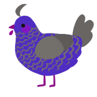 A indigo and grey chicken with a lace pattern