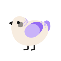 A cream and lilac chicken with a neck-band pattern
