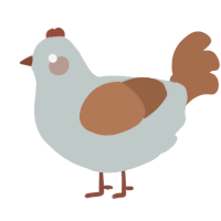 A silver and brown chicken