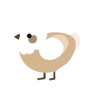 A beige and cream chicken with a head pattern