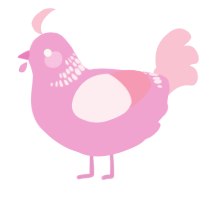 A pink and rose chicken with a neck-band pattern