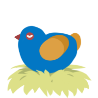 A sapphire and orange chicken