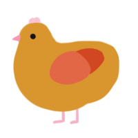 A orange and vermilion chicken