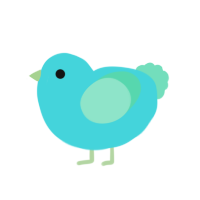 A aqua and mint chicken