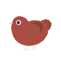 A red and russet chicken with a double-lace pattern
