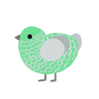A spring and silver chicken with a lace pattern
