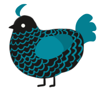 A sable and sea chicken with a lace pattern