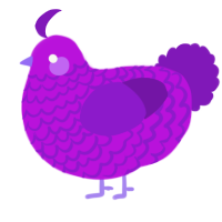 A amethyst and violet chicken with a lace pattern