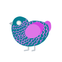 Howlite, a sea and orchid chicken with a lace pattern