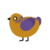 A ochre and overcast chicken with a neck-speckle pattern