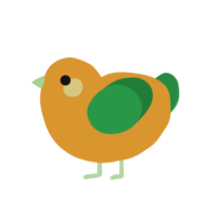 Fuit, a orange and viridian chicken