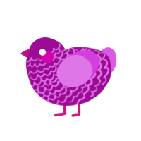 A plum and orchid chicken with a lace pattern