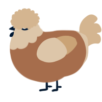 A brown and beige chicken with a head pattern