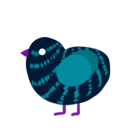A tumblr and sea chicken with a bar pattern