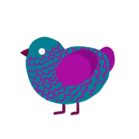 A sea and plum chicken with a lace pattern