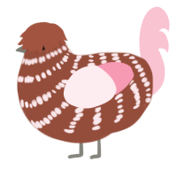 (unnamed), a russet and rose chicken with a bar pattern