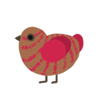 A brown and crimson chicken with a bar pattern