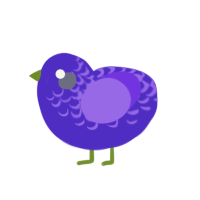 A indigo and blurple chicken with a half-lace pattern