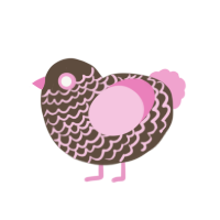 A bark and pink chicken with a lace pattern