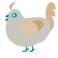 (unnamed), a silver and beige chicken with a lace pattern