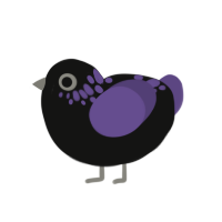 A black and overcast chicken with a neck-speckle pattern
