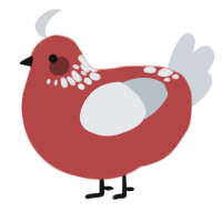 A red and mist chicken with a neck-speckle pattern