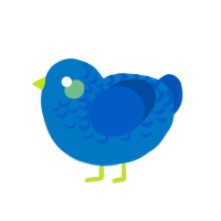 A sapphire and ultramarine chicken with a half-lace pattern