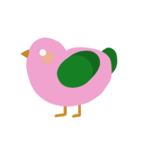 A pink and leaf chicken