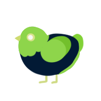 A tumblr and grass chicken with a head pattern