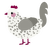 A white and ash chicken with a speckle pattern