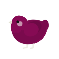 A wine chicken with a head pattern
