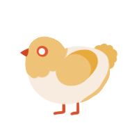 A cream and honey chicken with a head pattern