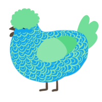 A sky and spring chicken with a double-lace pattern