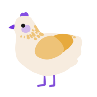 A cream and honey chicken with a neck-speckle pattern