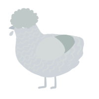 A mist and silver chicken with a lace pattern
