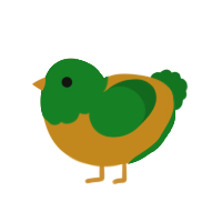 A ochre and leaf chicken with a head pattern