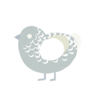 A silver and white chicken with a half-lace pattern