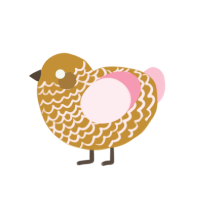 A gold and rose chicken with a lace pattern