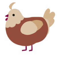A russet and beige chicken with a head pattern