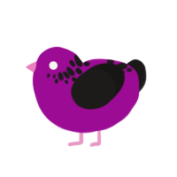 A plum and sable chicken with a neck-speckle pattern