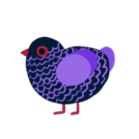 A tumblr and blurple chicken with a lace pattern