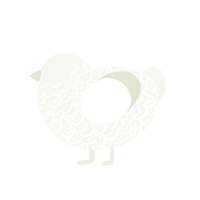 A white chicken with a double-lace pattern