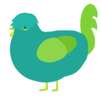 (unnamed), a turquoise and grass chicken