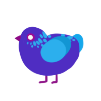 (unnamed), a indigo and sky chicken with a neck-speckle pattern