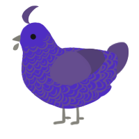 A indigo and overcast chicken with a double-lace pattern