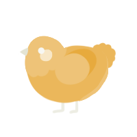A honey chicken with a head pattern